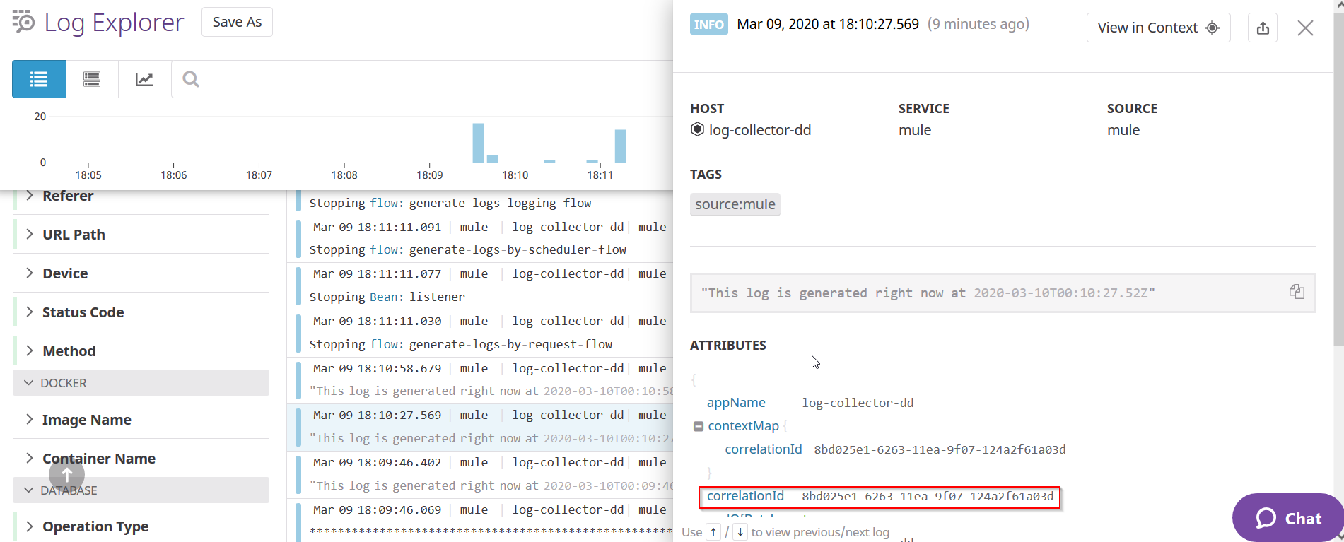 Log in Datadog Log