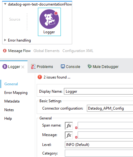 Logger operation configurations